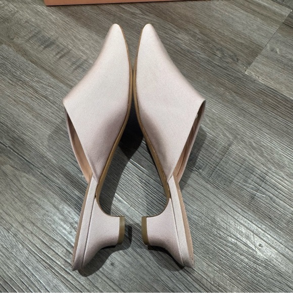Mansur Gavriel Grosgrain Elegant Slide in Rose Heel Mules - Picture 9 of 15